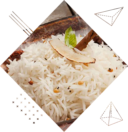 Cooked basmati rice served in a bowl